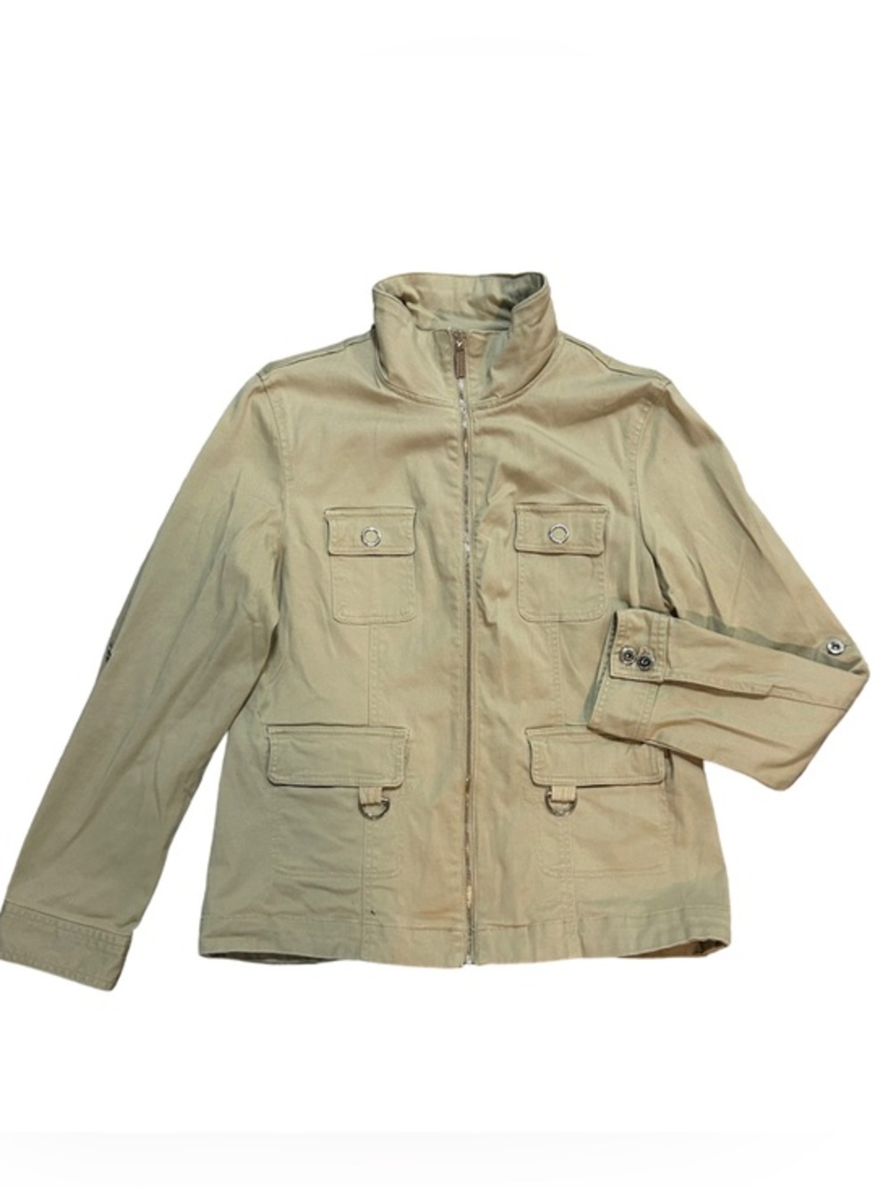 Liz Claiborne Light Khaki Utility Cargo Jacket